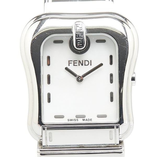 フェンディ バックル モチーフ 腕時計 3800G クオーツ ホワイト文字盤 ステンレススチール メンズ FENDI 【中古】