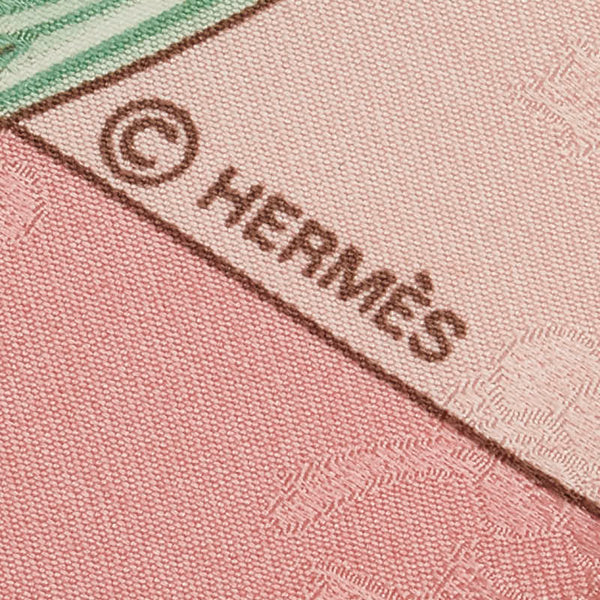 エルメス カレ90 Grelots Plumes 羽根飾りと鈴 スカーフ ピンク マルチカラー レディース HERMES 【中古】