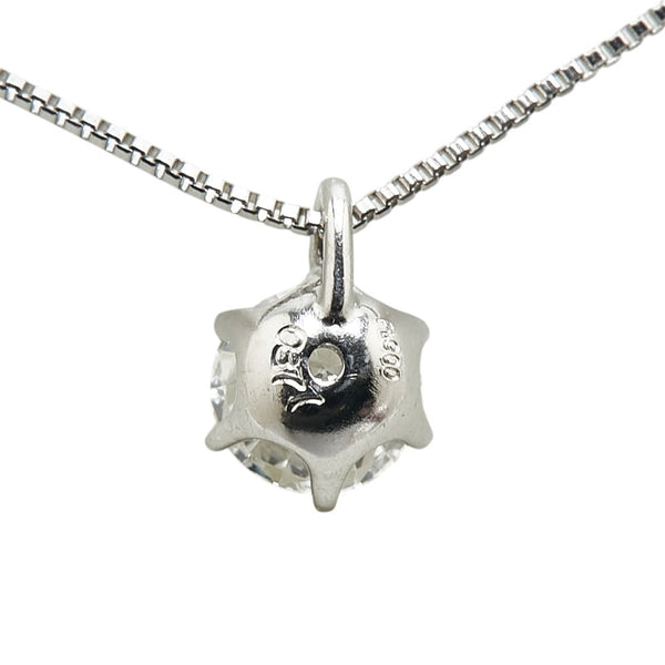 Pt900 プラチナ Pt850 プラチナ ダイヤ0.377ct プチ ネックレス レディース 【中古】