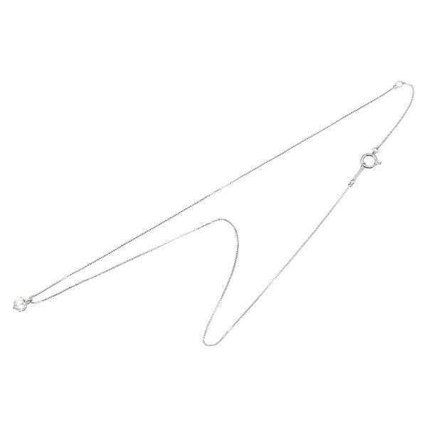Pt900 プラチナ Pt850 プラチナ ダイヤ0.377ct プチ ネックレス レディース 【中古】