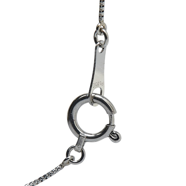 Pt900 プラチナ Pt850 プラチナ ダイヤ0.377ct プチ ネックレス レディース 【中古】
