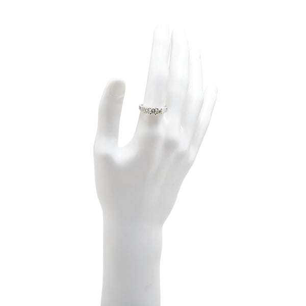 K18WG ホワイトゴールド ダイヤ0.65ct ダイヤ0.82ct リング 指輪 レディース 14.5号 【中古】
