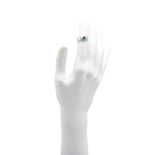 タサキ Pt900 プラチナ エメラルド0.46ct ダイヤ0.07ct リング 指輪 レディース TASAKI 7.5号 【中古】