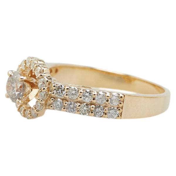 K18YG イエローゴールド ダイヤ0.24ct ダイヤ0.57ct リング 指輪 レディース 9.5号 【中古】