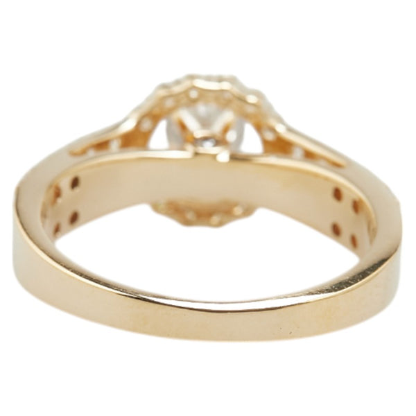 K18YG イエローゴールド ダイヤ0.24ct ダイヤ0.57ct リング 指輪 レディース 9.5号 【中古】