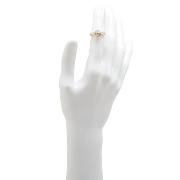 K18YG イエローゴールド ダイヤ0.24ct ダイヤ0.57ct リング 指輪 レディース 9.5号 【中古】