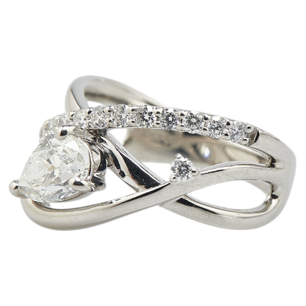 Pt900 プラチナ ダイヤ1.013ct ダイヤ0.36ct リング 指輪 レディース 13号 【中古】