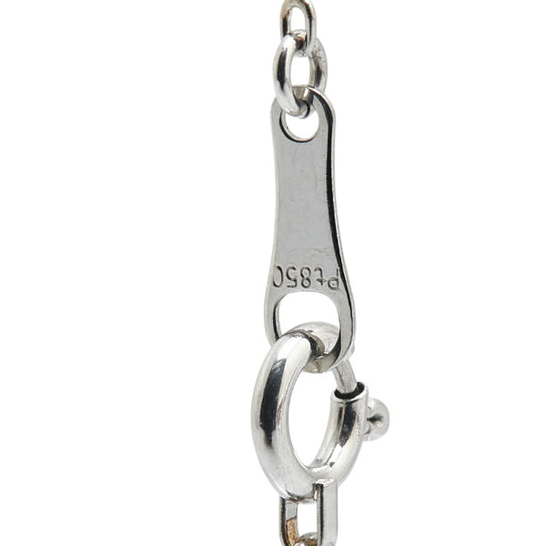 Pt900 プラチナ Pt850 プラチナ エメラルド0.47ct ダイヤ0.12ct ペンダントネックレス レディース 【中古】