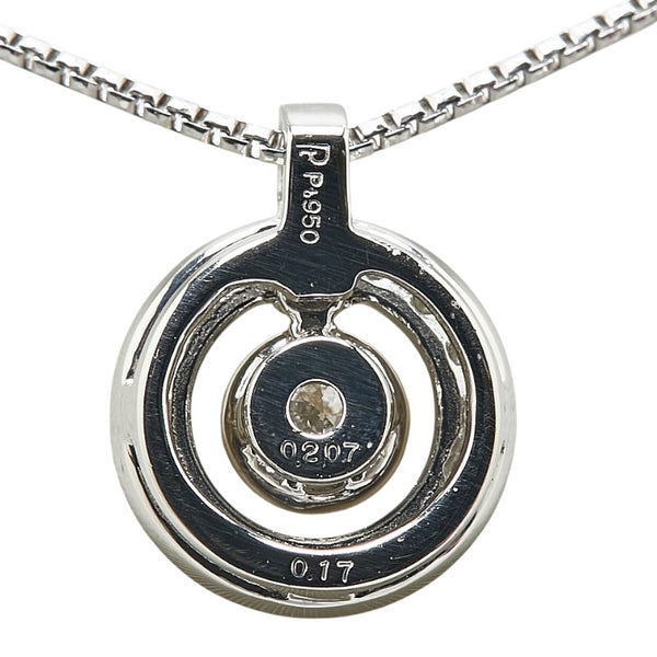 Pt950 プラチナ ダイヤ0.207ct ペンダントネックレス レディース 【中古】