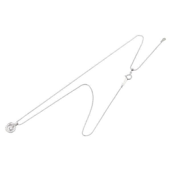 Pt950 プラチナ ダイヤ0.207ct ペンダントネックレス レディース 【中古】