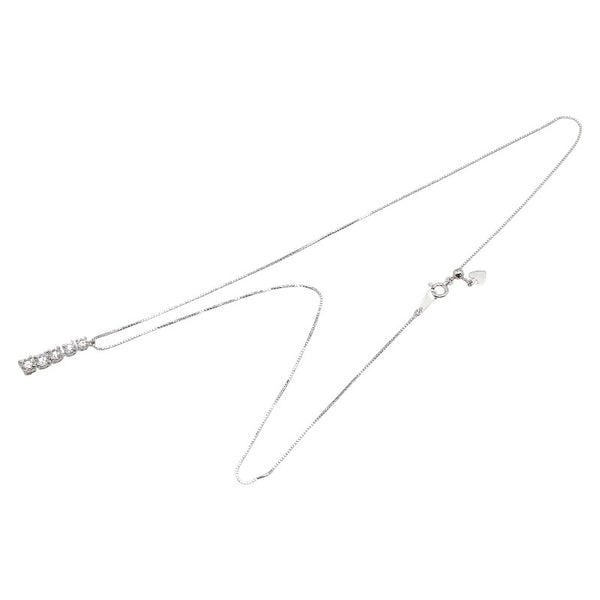 Pt900 プラチナ Pt850 プラチナ ダイヤ1.00ct 5連 ペンダントネックレス レディース 【中古】