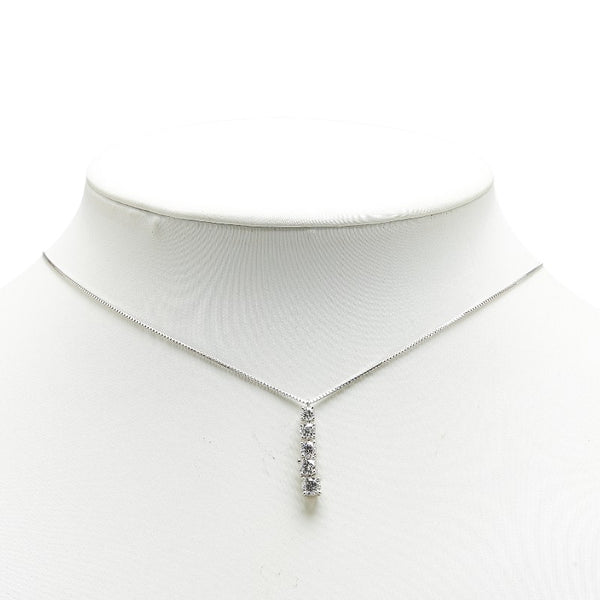 Pt900 プラチナ Pt850 プラチナ ダイヤ1.00ct 5連 ペンダントネックレス レディース 【中古】