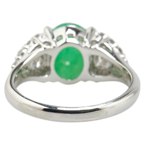 Pt900 プラチナ ヒスイ2.18ct ダイヤ0.58ct リング 指輪 レディース 11号 【中古】