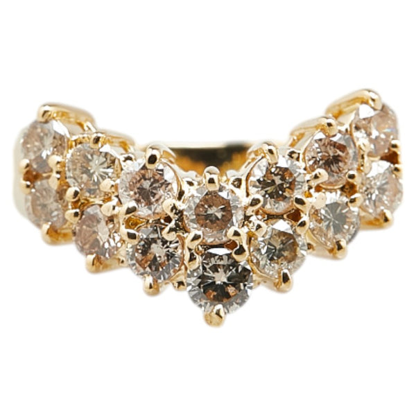 K18YG イエローゴールド ダイヤ1.00ct リング 指輪 レディース 9号 【中古】