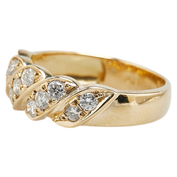K18YG イエローゴールド ダイヤ0.50ct リング 指輪 レディース 9号 【中古】