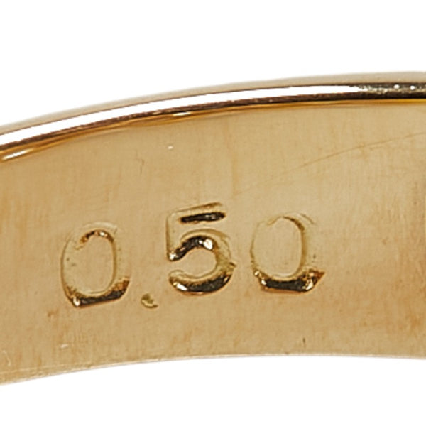 K18YG イエローゴールド ダイヤ0.50ct リング 指輪 レディース 9号 【中古】