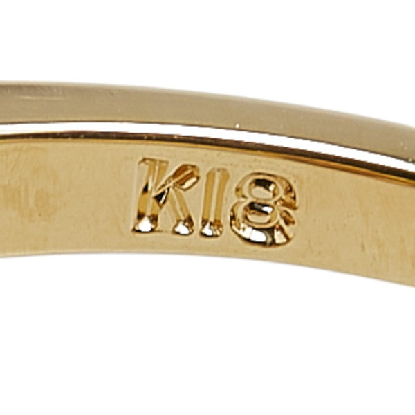 K18YG イエローゴールド ダイヤ0.14ct リング 指輪 レディース 11号 【中古】