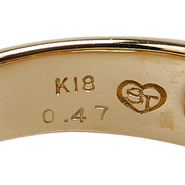 K18YG イエローゴールド ダイヤ0.47ct リング 指輪 レディース 7号 【中古】