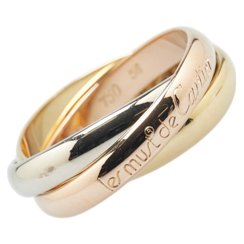 カルティエ トリニティ リング 指輪 #56 K18YG イエローゴールド K18WG ホワイトゴールド K18PG ピンクゴールド レディース CARTIER 【中古】