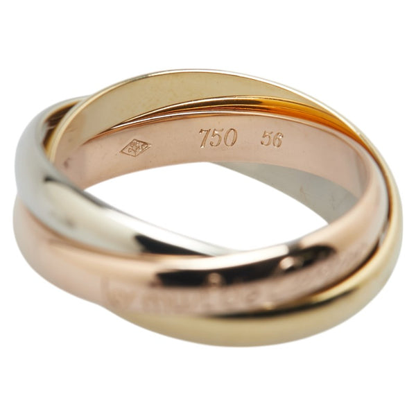 カルティエ トリニティ リング 指輪 #56 K18YG イエローゴールド K18WG ホワイトゴールド K18PG ピンクゴールド レディース CARTIER 【中古】