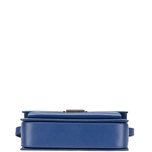 サンローラン ミディアム ベルシャス ハンドバッグ ショルダーバッグ 2WAY ブルー シルバー レザー レディース SAINT LAURENT 【中古】