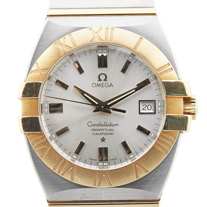 オメガ コンステレーション ダブルイーグル 腕時計 1213.30 クオーツ シルバー文字盤 ステンレススチール K18YG イエローゴールド メンズ OMEGA 【中古】