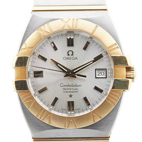 オメガ コンステレーション ダブルイーグル 腕時計 1213.30 クオーツ シルバー文字盤 ステンレススチール K18YG イエローゴールド メンズ OMEGA 【中古】