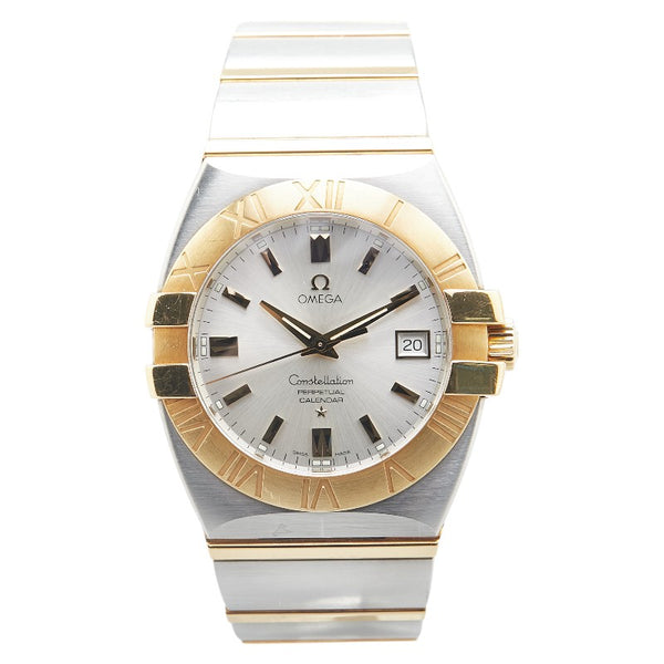 オメガ コンステレーション ダブルイーグル 腕時計 1213.30 クオーツ シルバー文字盤 ステンレススチール K18YG イエローゴールド メンズ OMEGA 【中古】