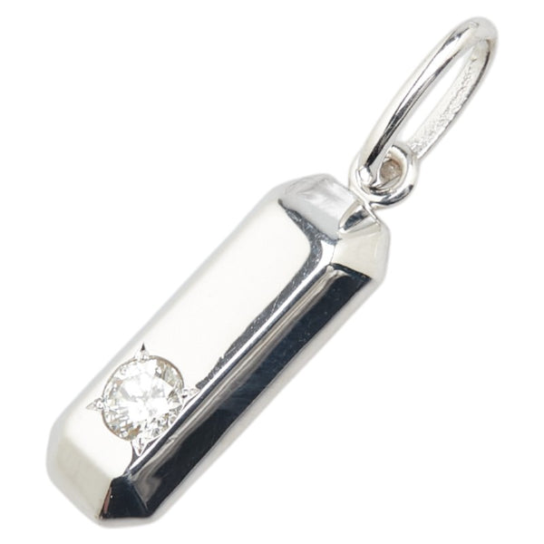 K18WG ホワイトゴールド ダイヤ0.305ct プレート ペンダントトップ レディース 【中古】