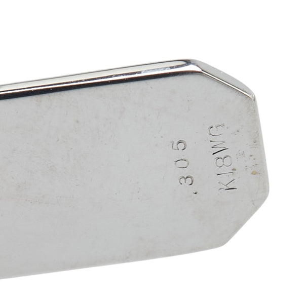 K18WG ホワイトゴールド ダイヤ0.305ct プレート ペンダントトップ レディース 【中古】