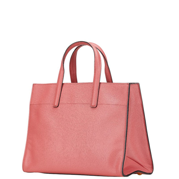 プラダ 三角ロゴプレート サフィアーノ ハンドバッグ ショルダーバッグ 2WAY BN2606 ピンク レザー レディース PRADA 【中古】