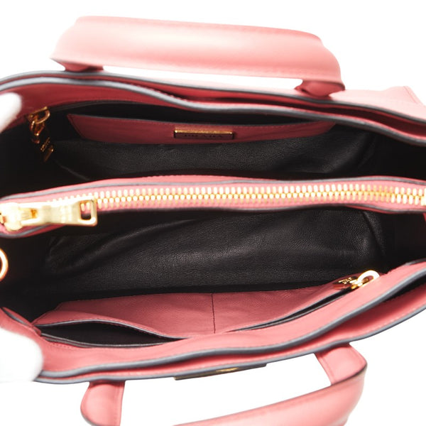 プラダ 三角ロゴプレート サフィアーノ ハンドバッグ ショルダーバッグ 2WAY BN2606 ピンク レザー レディース PRADA 【中古】