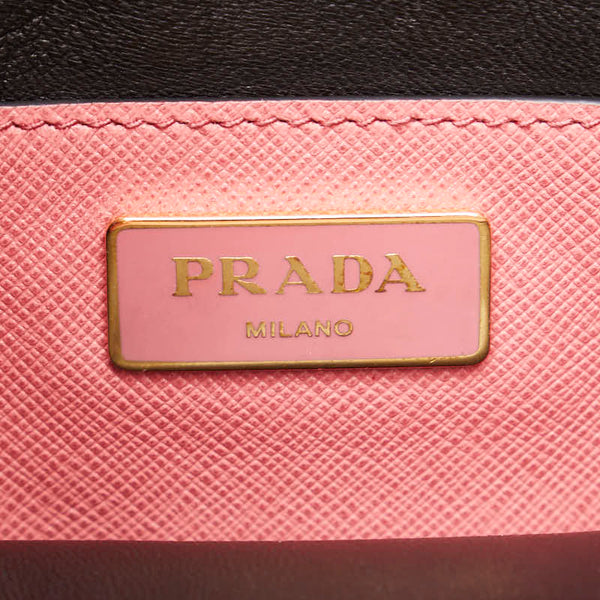 プラダ 三角ロゴプレート サフィアーノ ハンドバッグ ショルダーバッグ 2WAY BN2606 ピンク レザー レディース PRADA 【中古】