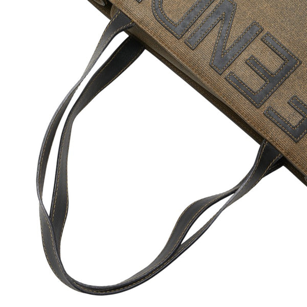 フェンディ 1925 ROMA ITALY トートバッグ ブラウン ブラック PVC レザー レディース FENDI 【中古】