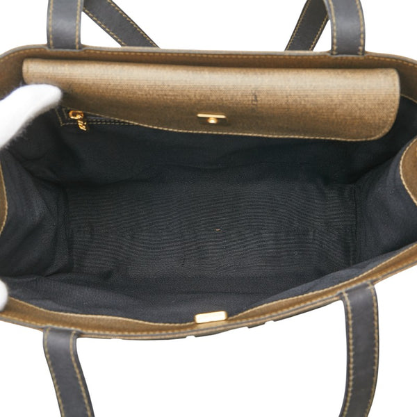 フェンディ 1925 ROMA ITALY トートバッグ ブラウン ブラック PVC レザー レディース FENDI 【中古】