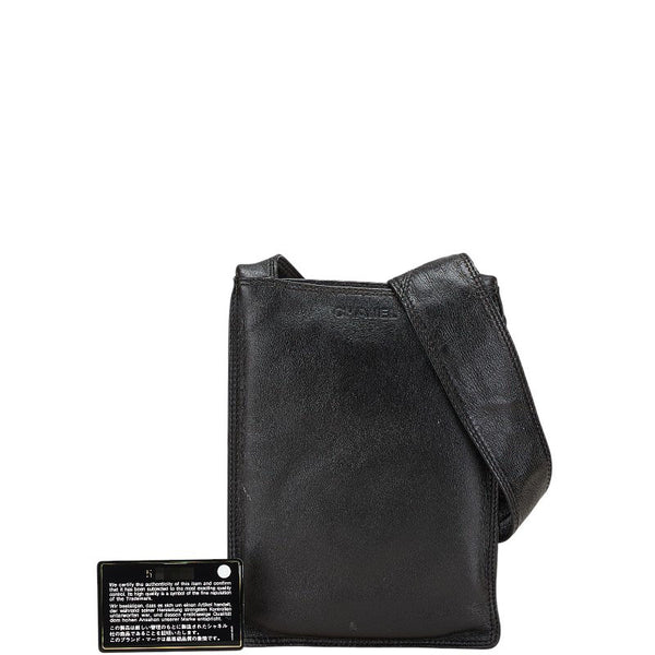 シャネル 斜め掛け ショルダーバッグ ブラック ラムスキン レディース CHANEL 【中古】