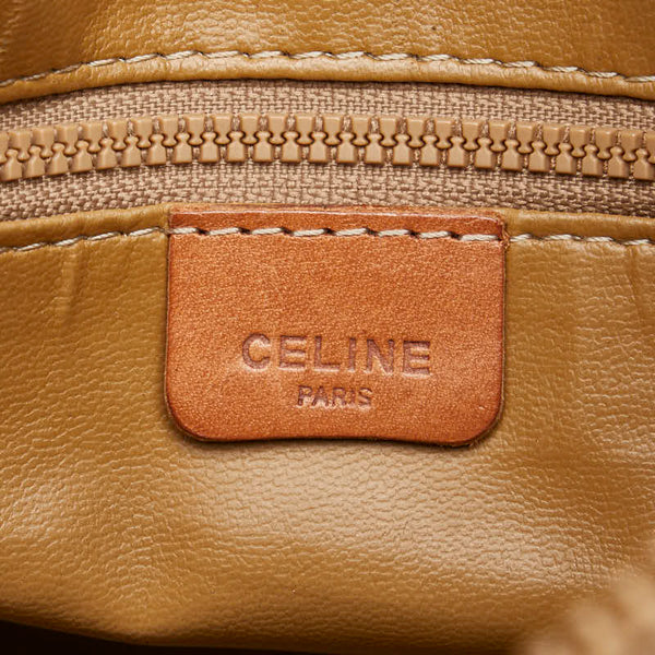 セリーヌ マカダム ハンドバッグ トートバッグ ベージュ ブラウン PVC レザー レディース CELINE 【中古】