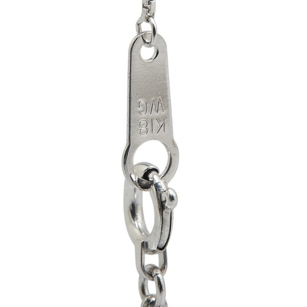 K18WG ホワイトゴールド ダイヤ0.51ct スパイラル ペンダントネックレス レディース 【中古】