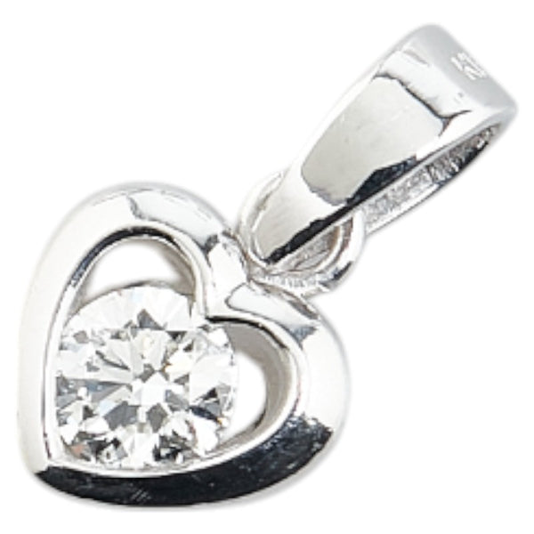 K18WG ホワイトゴールド ダイヤ0.28ct ハート モチーフ ペンダントトップ レディース 【中古】
