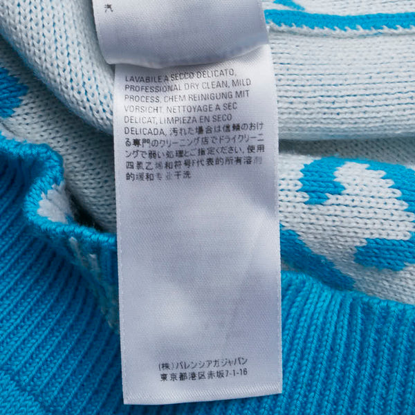 バレンシアガ ロゴ ニット サイズ:XS 625329 ブルー ホワイト コットン ウール メンズ BALENCIAGA 【中古】