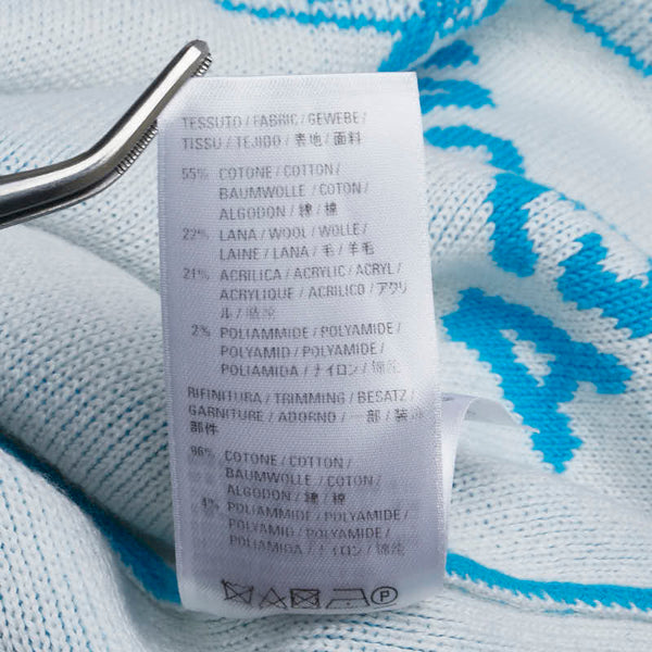 バレンシアガ ロゴ ニット サイズ:XS 625329 ブルー ホワイト コットン ウール メンズ BALENCIAGA 【中古】