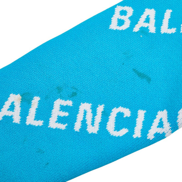 バレンシアガ ロゴ ニット サイズ:XS 625329 ブルー ホワイト コットン ウール メンズ BALENCIAGA 【中古】
