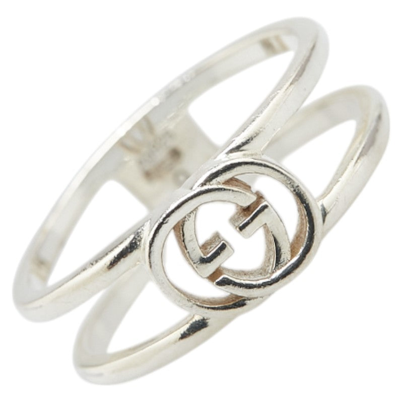 グッチ インターロッキングG スリム オープンバンド リング 指輪 SV925 シルバー レディース GUCCI 【中古】
