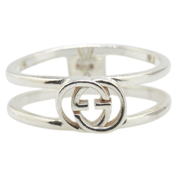 グッチ インターロッキングG スリム オープンバンド リング 指輪 SV925 シルバー レディース GUCCI 【中古】