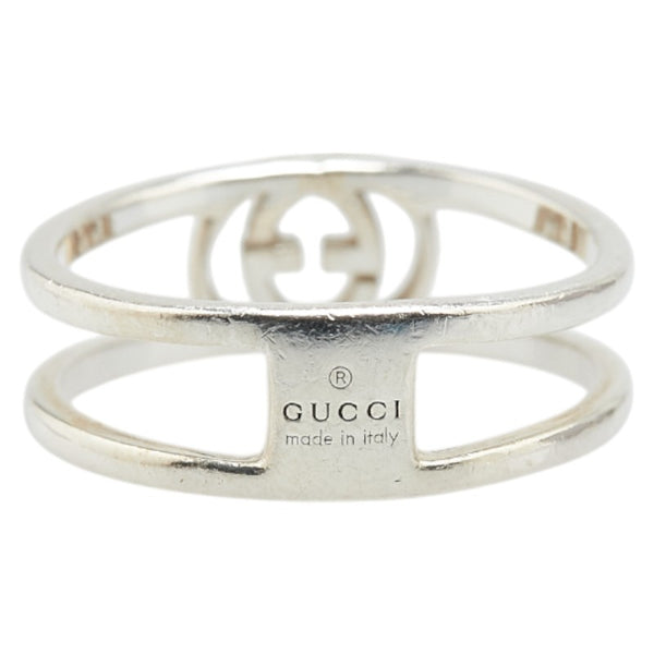 グッチ インターロッキングG スリム オープンバンド リング 指輪 SV925 シルバー レディース GUCCI 【中古】