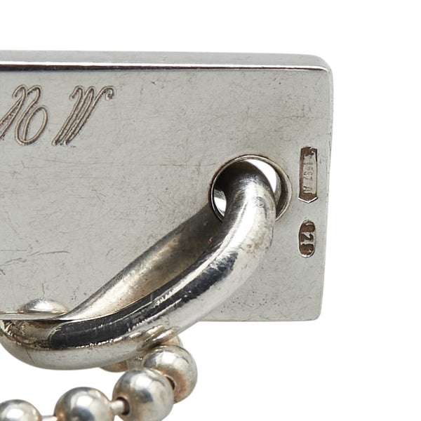 グッチ ロゴプレート ダブル ボールチェーン ネックレス SV925 シルバー レディース GUCCI 【中古】