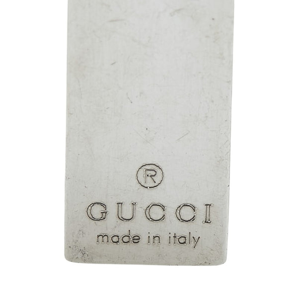 グッチ ロゴプレート ダブル ボールチェーン ネックレス SV925 シルバー レディース GUCCI 【中古】