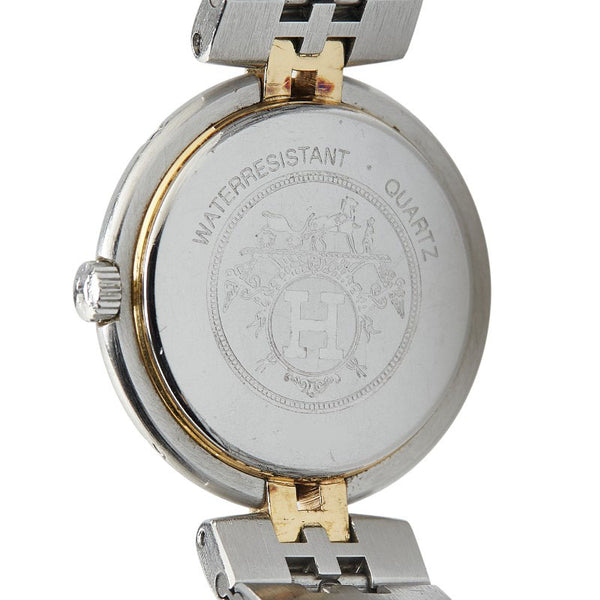 エルメス プロフィール 腕時計 クオーツ ホワイト文字盤 ステンレススチール メッキ レディース HERMES 【中古】