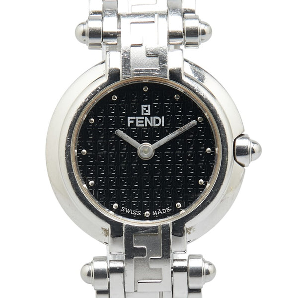 フェンディ オロロジ 腕時計 750L クオーツ ブラック文字盤 ステンレススチール レディース FENDI 【中古】