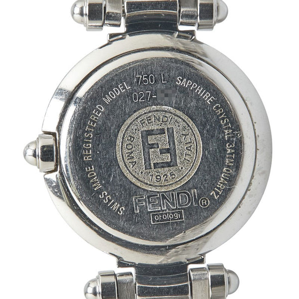 フェンディ オロロジ 腕時計 750L クオーツ ブラック文字盤 ステンレススチール レディース FENDI 【中古】